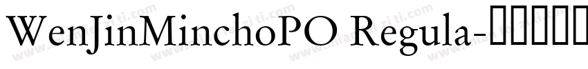 WenJinMinchoPO Regula字体转换